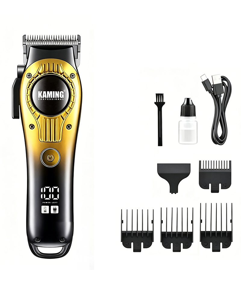 Kaming 1708 Quiet Electric Hair Clipper, Professional Fade Clipper untuk Penggunaan Salun dengan Paparan Digital