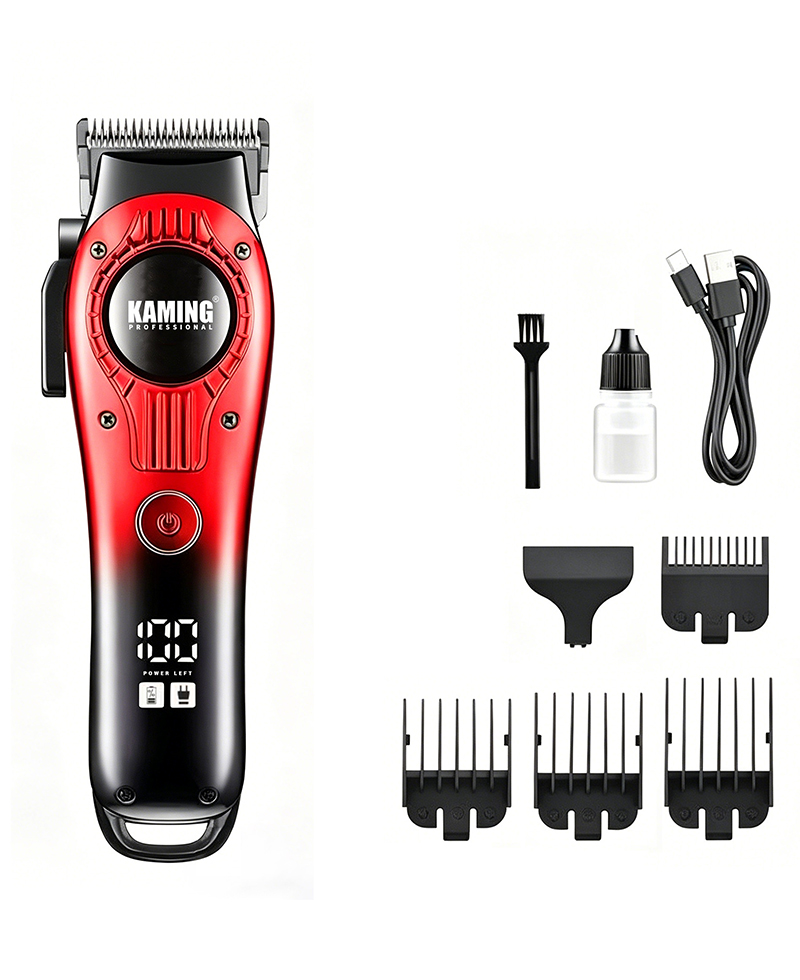 Kaming 1708 Quiet Electric Hair Clipper, Professional Fade Clipper untuk Penggunaan Salun dengan Paparan Digital