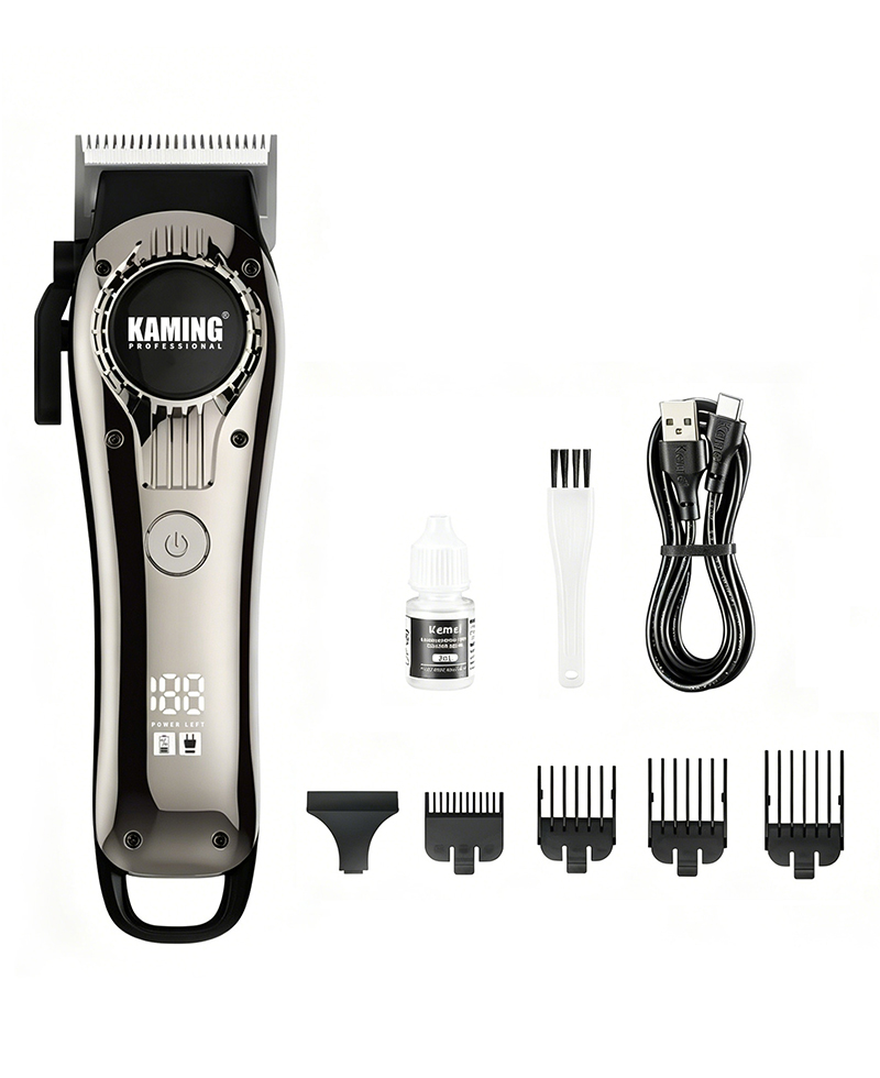 Kaming 1708 Quiet Electric Hair Clipper, Professional Fade Clipper untuk Penggunaan Salun dengan Paparan Digital