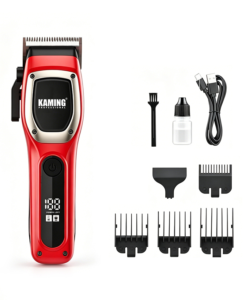 Kaming 1709 Gunting Rambut Berkuasa Tinggi Profesional Baharu dengan Paparan Digital untuk Salun & Dandanan Lelaki