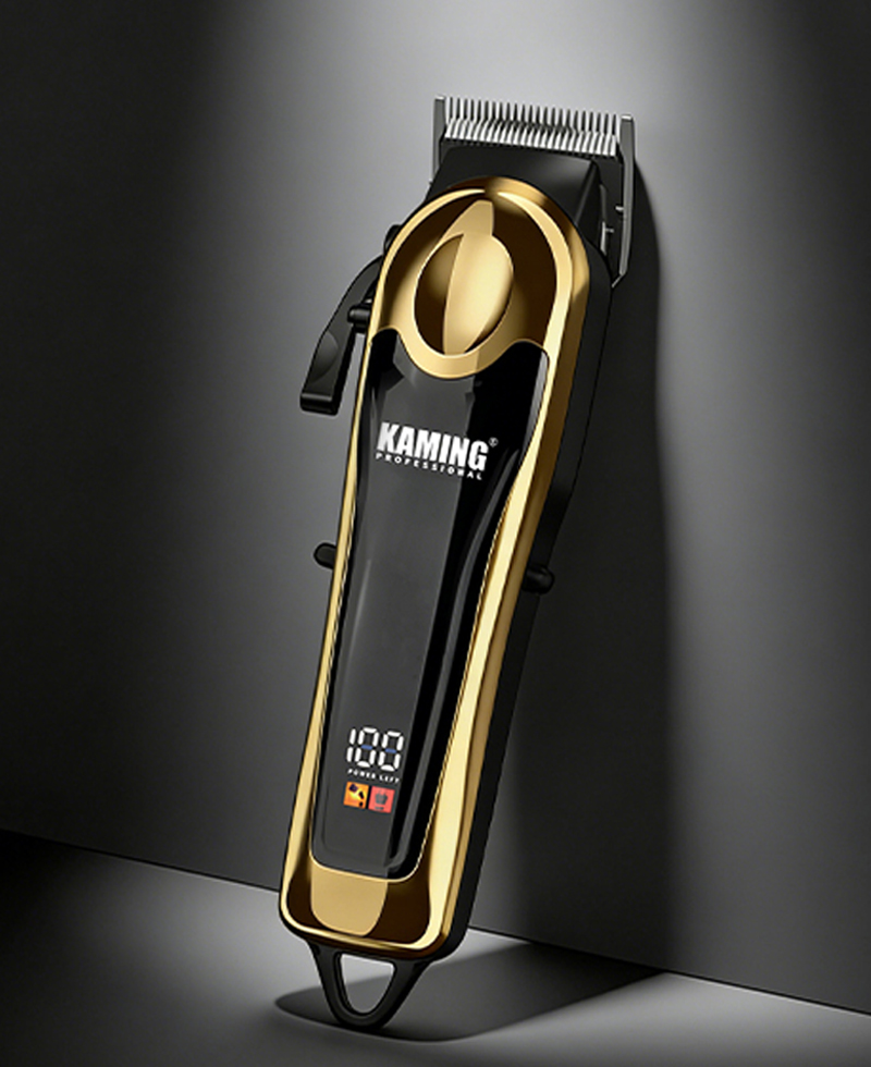 Kaming Professional Adjustable LCD Display Fade Hair Clipper untuk Salun