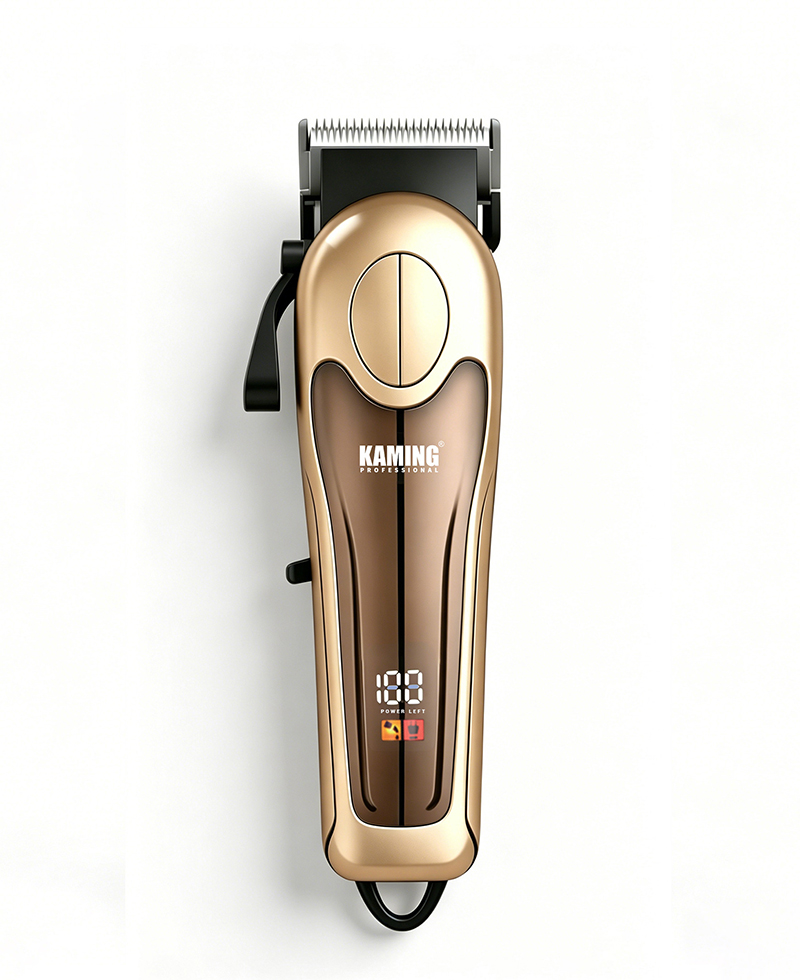 Kaming Professional Adjustable LCD Display Fade Hair Clipper untuk Salun