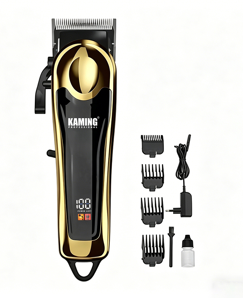 Kaming Professional Adjustable LCD Display Fade Hair Clipper untuk Salun