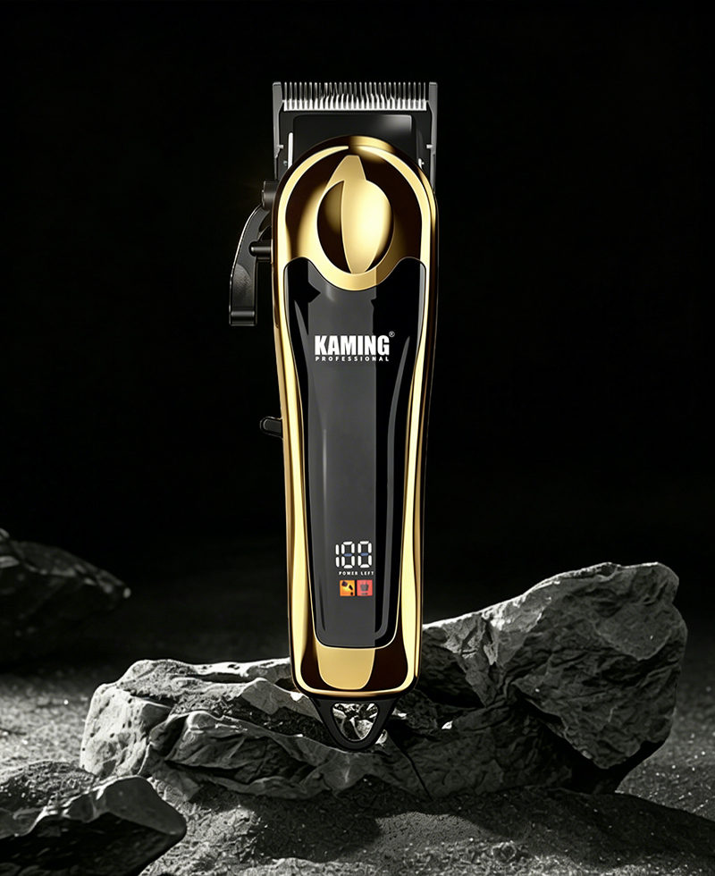 Kaming Professional Adjustable LCD Display Fade Hair Clipper untuk Salun